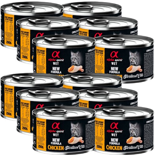 Karma dla kota ALPHA SPIRIT Sterilised Cats Chicken 12 x 200 g