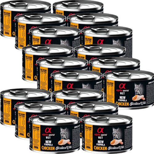 Karma dla kota ALPHA SPIRIT Sterilised Cats Chicken 18 x 200 g