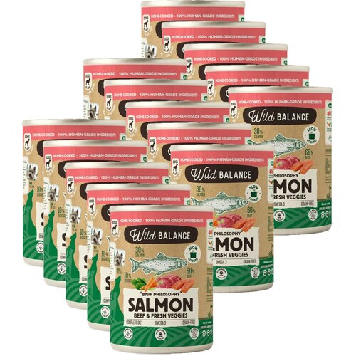 Karma dla psa WILD BALANCE Łosoś z wołowiną, marchewką i szpinakiem 15 x 400 g