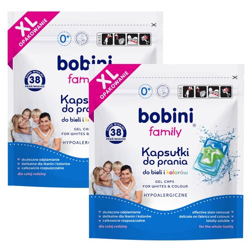 Kapsułki do prania BOBINI Family 76 szt.