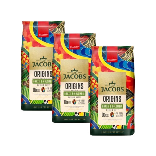 Kawa ziarnista JACOBS Origins Fusion Brazil & Colombia 3 x 1 kg