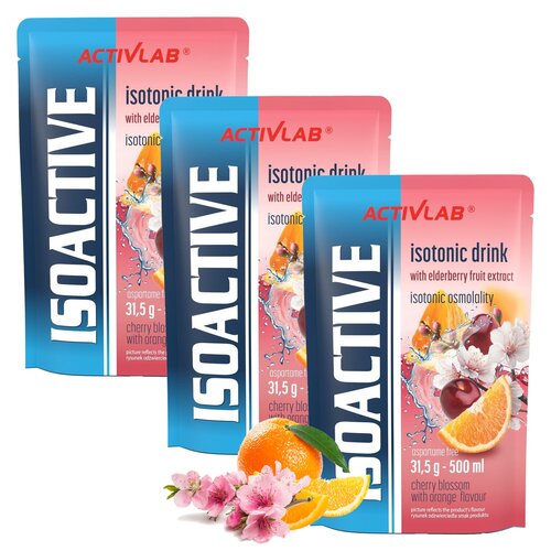 Izotonik ACTIVLAB Isoactive Kwiat wiśni z pomarańczą 3 x 31,5 g