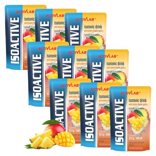 Izotonik ACTIVLAB Isoactive Mango z ananasem 9 x  31,5 g
