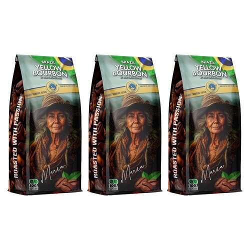 Kawa ziarnista BLUE ORCA COFFEE Brazil Yellow Bourbon Farmers Arabica 3 x 1 kg