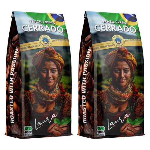 Kawa ziarnista BLUE ORCA COFFEE Brazylia Cerrado Crema Farmers 2 x 1 kg