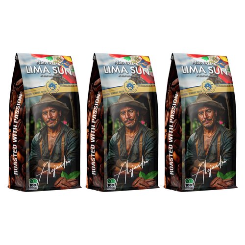 Kawa ziarnista BLUE ORCA COFFEE Peru Lima Sun Crema Farmers 3 x 1 kg