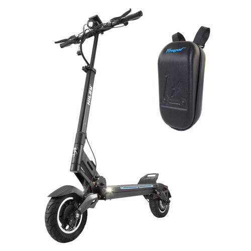 Hulajnoga elektryczna HILEY Tiger Max 45 km 600W Amortyzacja 10” Czarny + Torba na kierownicę FRUGAL V21