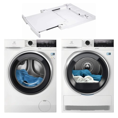 Pralka ELECTROLUX MEW3E8Y7P SteamCare 700 8kg 1400 obr UniversalDose + Suszarka ELECTROLUX Absolute Care 700 MEWD3E9C7P + Łącznik ELECTROLUX E1WYHSK1