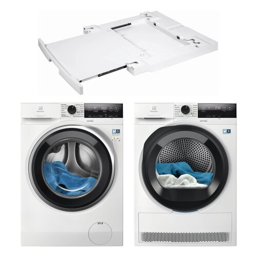 Pralka ELECTROLUX MEW3E8Y7P SteamCare 700 8kg 1400 obr UniversalDose + Suszarka ELECTROLUX Absolute Care 700 MEWD3E8C7P + Łącznik ELECTROLUX E1WYHSK1
