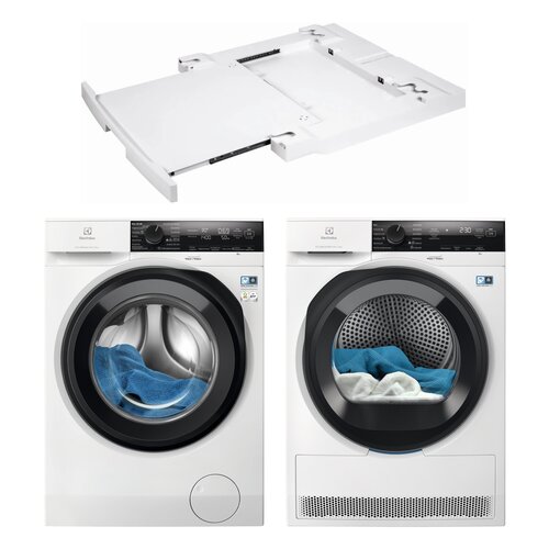 Pralka ELECTROLUX MEW4E8Y7P SteamCare 700 kl.A 8kg 1400 obr QuickCare 69' + Suszarka ELECTROLUX MEWD4E8C7P + Łącznik ELECTROLUX E1WYHSK2