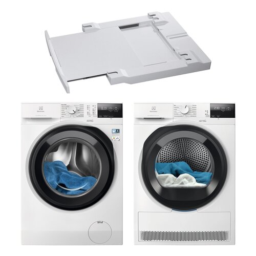 Pralka ELECTROLUX MEW2E8Y6P SensiCare 600 8kg 1400 obr + Suszarka ELECTROLUX Absolute Care 600 EW6D285YP + Łącznik AEG A1WYHSK1