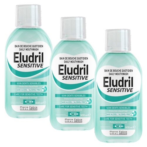 Płyn do płukania jamy ustnej ELUDRIL Sensitive 3 x 500 ml