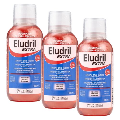 Płyn do płukania jamy ustnej ELUDRIL Extra 3 x 300 ml
