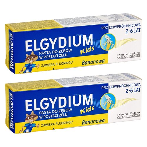 Pasta do zębów ELGYDIUM Kids Bananowa 2 x 50 ml