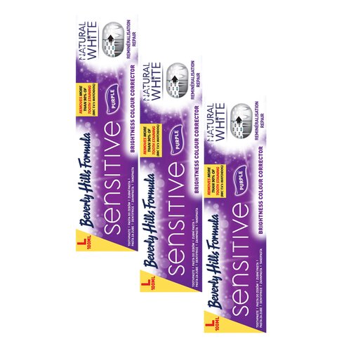 Pasta do zębów BEVERLY HILLS White sensitive purple 100 ml 3 szt.