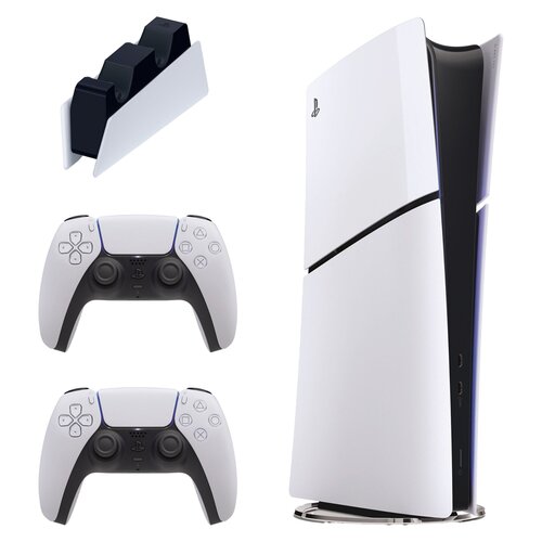 Konsola SONY PlayStation 5 Digital Slim + Kontroler SONY DualSense Biały + Stacja ładująca SONY DualSense