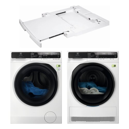 Pralka ELECTROLUX EW9F5417WCP ColourCare 900 10kg 1400 obr SoftWater + Suszarka ELECTROLUX EW7D597UCP Absolute Care 700 z pompą ciepła + Łącznik ELECTROLUX E1WYHSK1