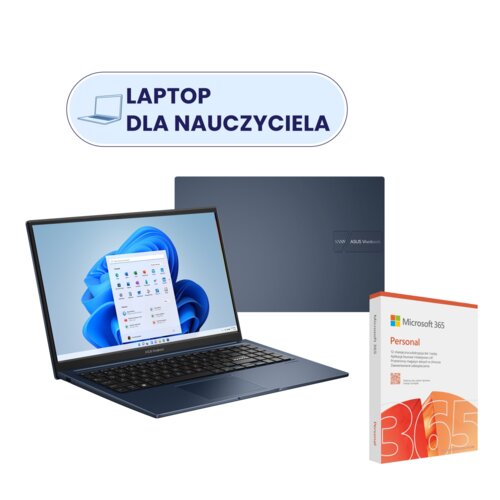 Laptop ASUS Vivobook A1504VA-BQ940W 15.6" IPS i7-1355U 16GB RAM 512GB SSD Windows 11 Home + Program MICROSOFT 365 Personal