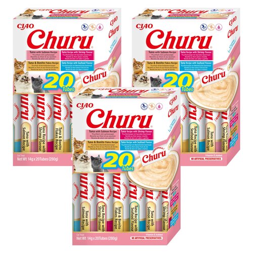 Przysmak dla kota INABA Ciao Churu Variety Owoce morza 60 x 14 g