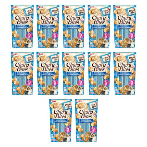 Przysmak dla kota INABA Churu Bites Kurczak z tuńczykiem i przegrzebki 36 x 10 g