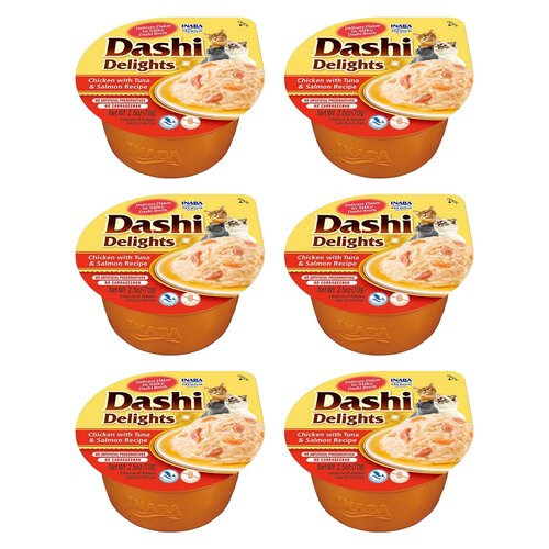Karma dla kota INABA Dashi Delights Kurczak, tuńczyk i łosoś 6 x 70 g