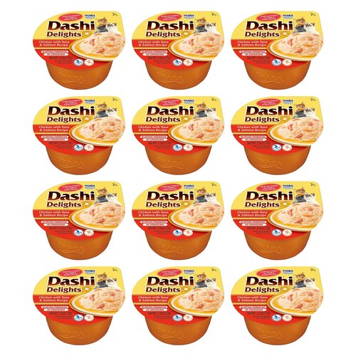 Karma dla kota INABA Dashi Delights Kurczak, tuńczyk i łosoś 12 x 70 g