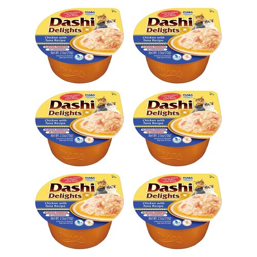 Karma dla kota INABA Dashi Delights Kurczak z serem 6 x 70 g