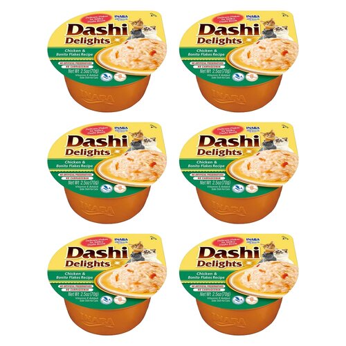 Karma dla kota INABA Dashi Delights Kurczak i tuńczyk bonito 6 x 70 g