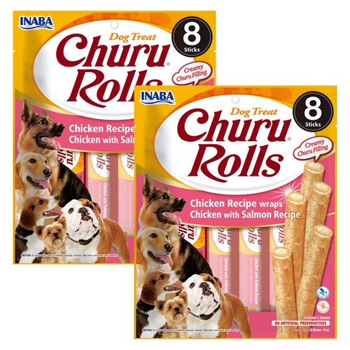 Przysmak dla psa INABA Churu Rolls Kurczak i łosoś 16 x 12 g