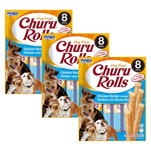 Przysmak dla psa INABA Churu Rolls Kurczak z serem 24 x 12 g