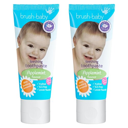 Pasta do zębów BRUSH-BABY Teething z rumiankiem 2 x 50 ml