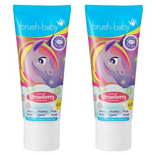 Pasta do zębów BRUSH-BABY Unicorn Strawberry 2 x 50 ml