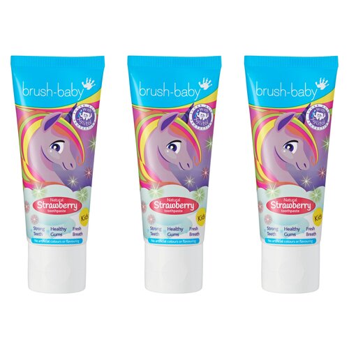 Pasta do zębów BRUSH-BABY Unicorn Strawberry 3 x 50 ml