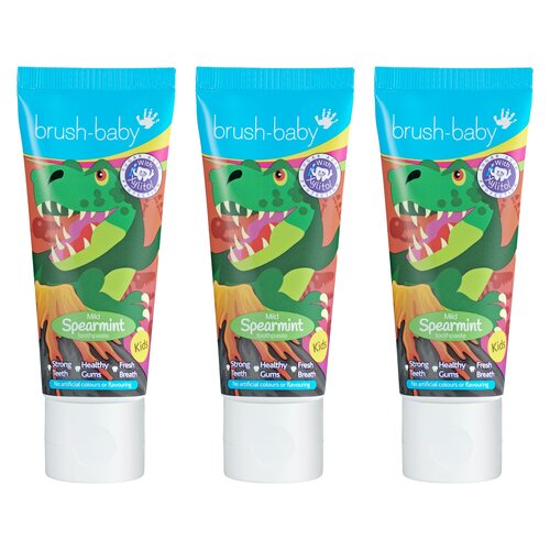 Pasta do zębów BRUSH-BABY Spearmint 3 x 50 ml