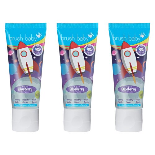 Pasta do zębów BRUSH-BABY Blueberry 3 x 50 ml