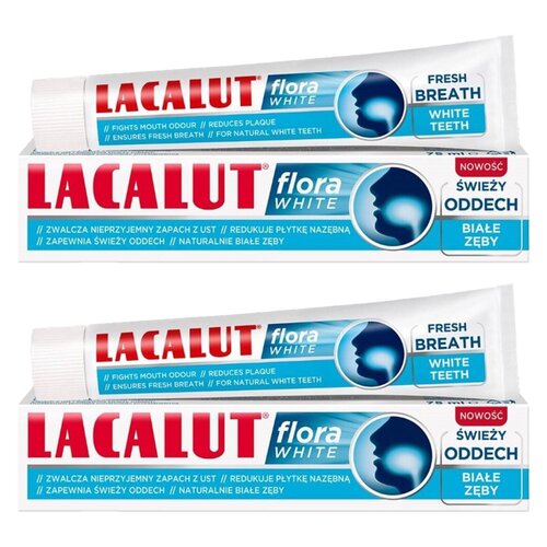 Pasta do zębów LACALUT Flora White Halitoza 2 x 75 ml