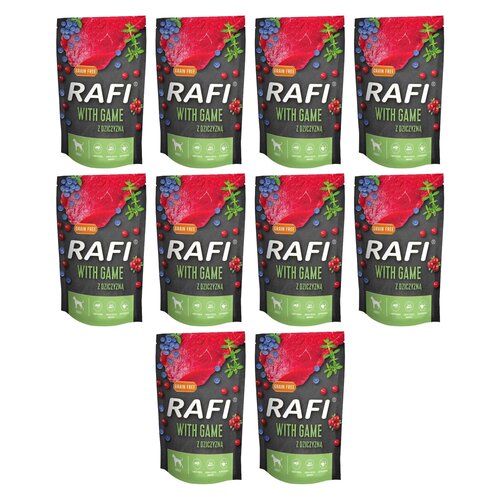 Karma dla psa RAFI z dziczyzną, borówką i żurawiną 10 x 500 g