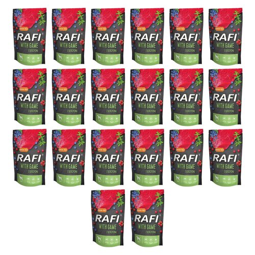 Karma dla psa RAFI z dziczyzną, borówką i żurawiną 20 x 500 g