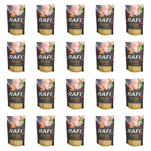 Karma dla psa RAFI z przepiórką, borówką i żurawiną 20 x 500 g