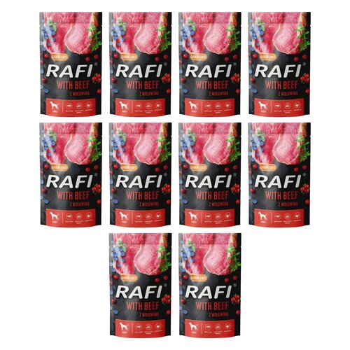 Karma dla psa RAFI z wołowiną, borówką i żurawiną 10 x 500 g