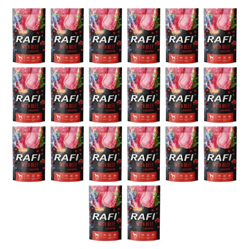 Karma dla psa RAFI z wołowiną, borówką i żurawiną 20 x 500 g