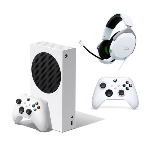 Konsola MICROSOFT XBOX Series S Robot White + Kontroler MICROSOFT bezprzewodowy Xbox Robot White + Słuchawki HYPERX Cloud Stinger 2 Core Xbox Nauszne