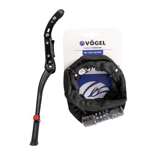 Zapięcie rowerowe VÖGEL VZP-42431BC Łańcuch Czarny + Stopka do roweru VÖGEL VPD-220