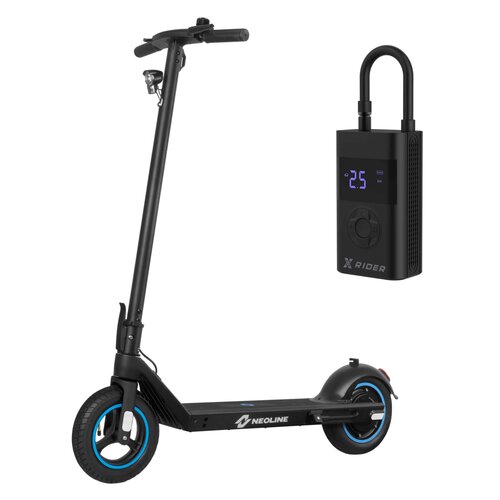 Hulajnoga elektryczna NEOLINE T24 Plus 55km 350W 10" 10.5" Czarny + Pompka rowerowa XRIDER z funkcją powerbank XR00AP01