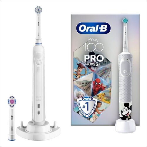 Szczoteczka rotacyjna ORAL-B PRO 900 + Szczoteczka rotacyjna ORAL-B Kids Pro Kraina Lodu + Etui