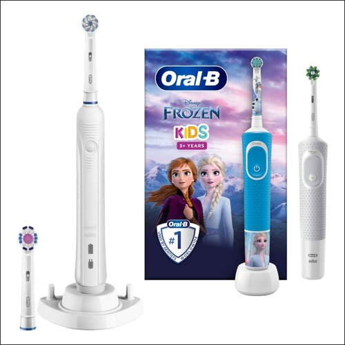 Szczoteczka rotacyjna ORAL-B PRO 900 + Szczoteczka rotacyjna ORAL-B D100 Kids Frozen + D103