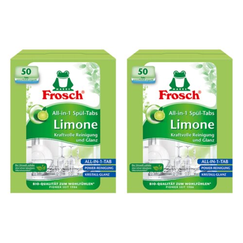 Tabletki do zmywarek FROSCH Limonkowe All in 1 - 100 szt.