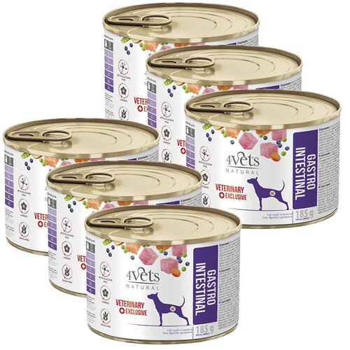 Karma dla psa 4VETS NATURAL Gastro Intenstinal Dog 6 x 185 g