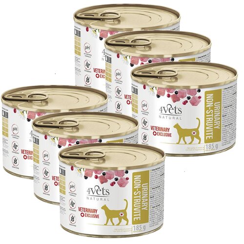 Karma dla kota 4VETS NATURAL Urinary No Struvit Cat 6 x 185 g
