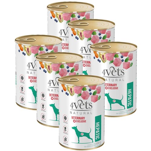 Karma dla psa 4VETS NATURAL Hepatic 6 x 400 g